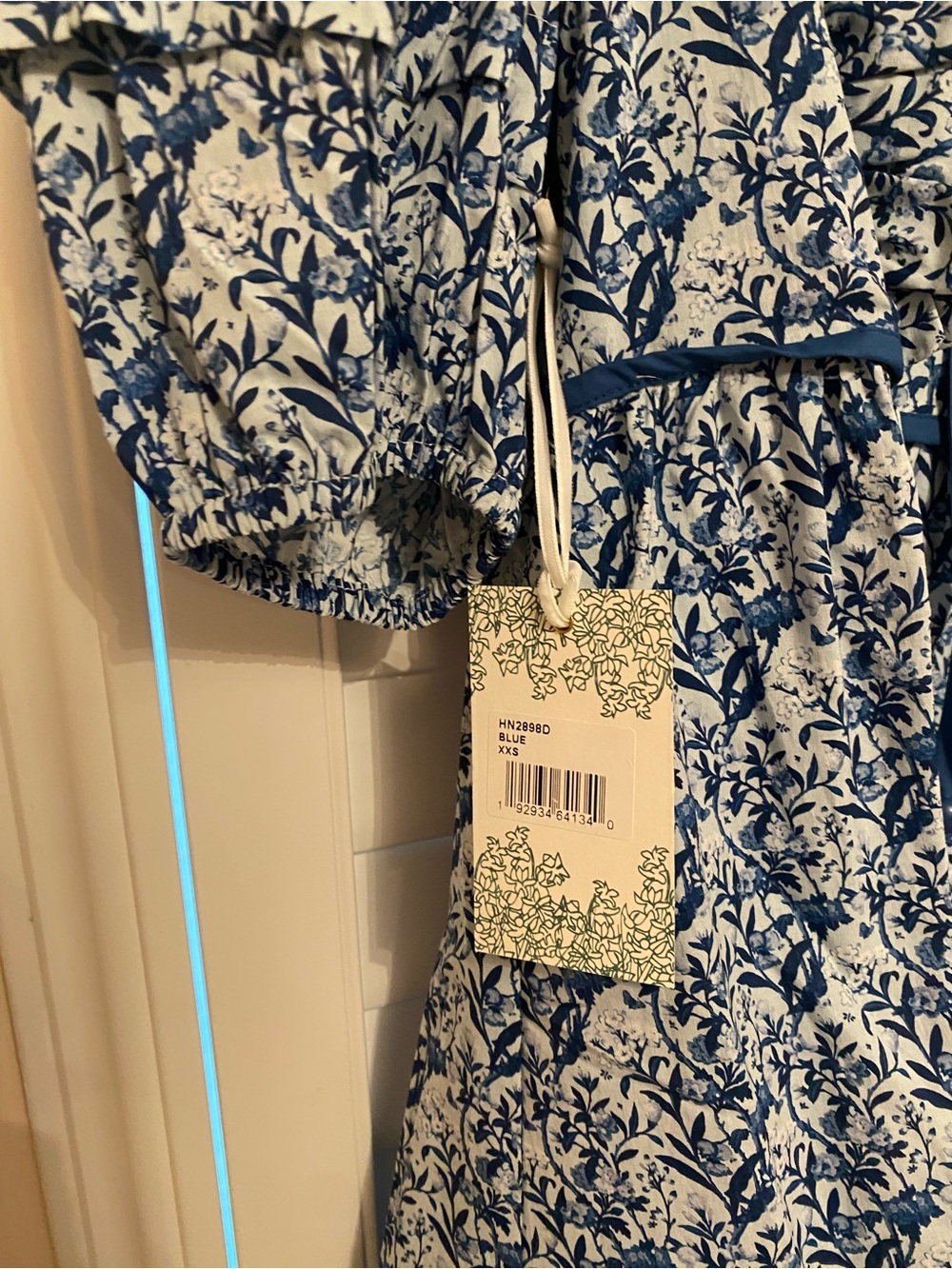 Hyacinth House, Tuckernuck, Blue Floral Rosalie Mini Dress, NWT - Picture 3 of 5